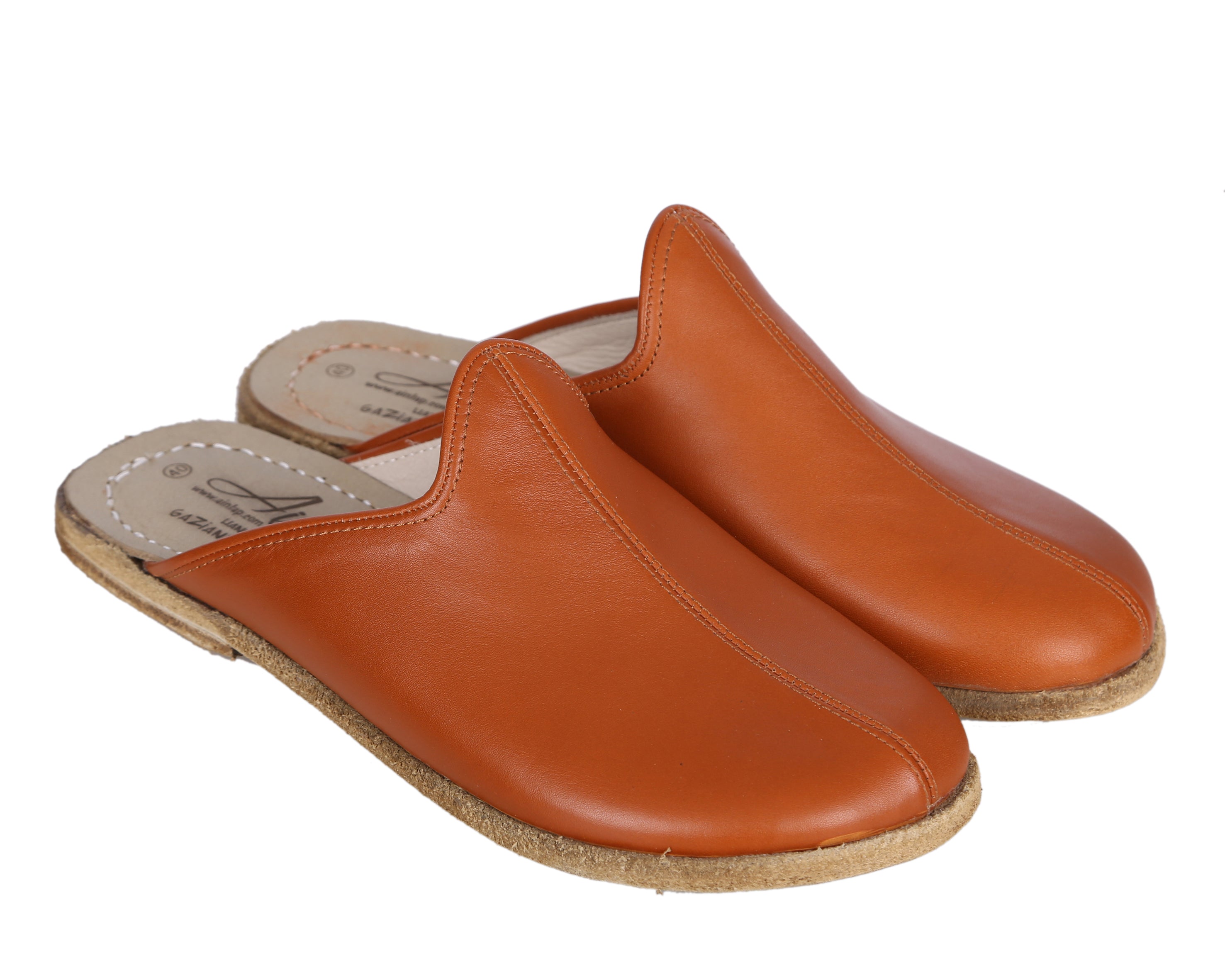 Tan Sandal Wide Barefoot Smooth Leather Handmade