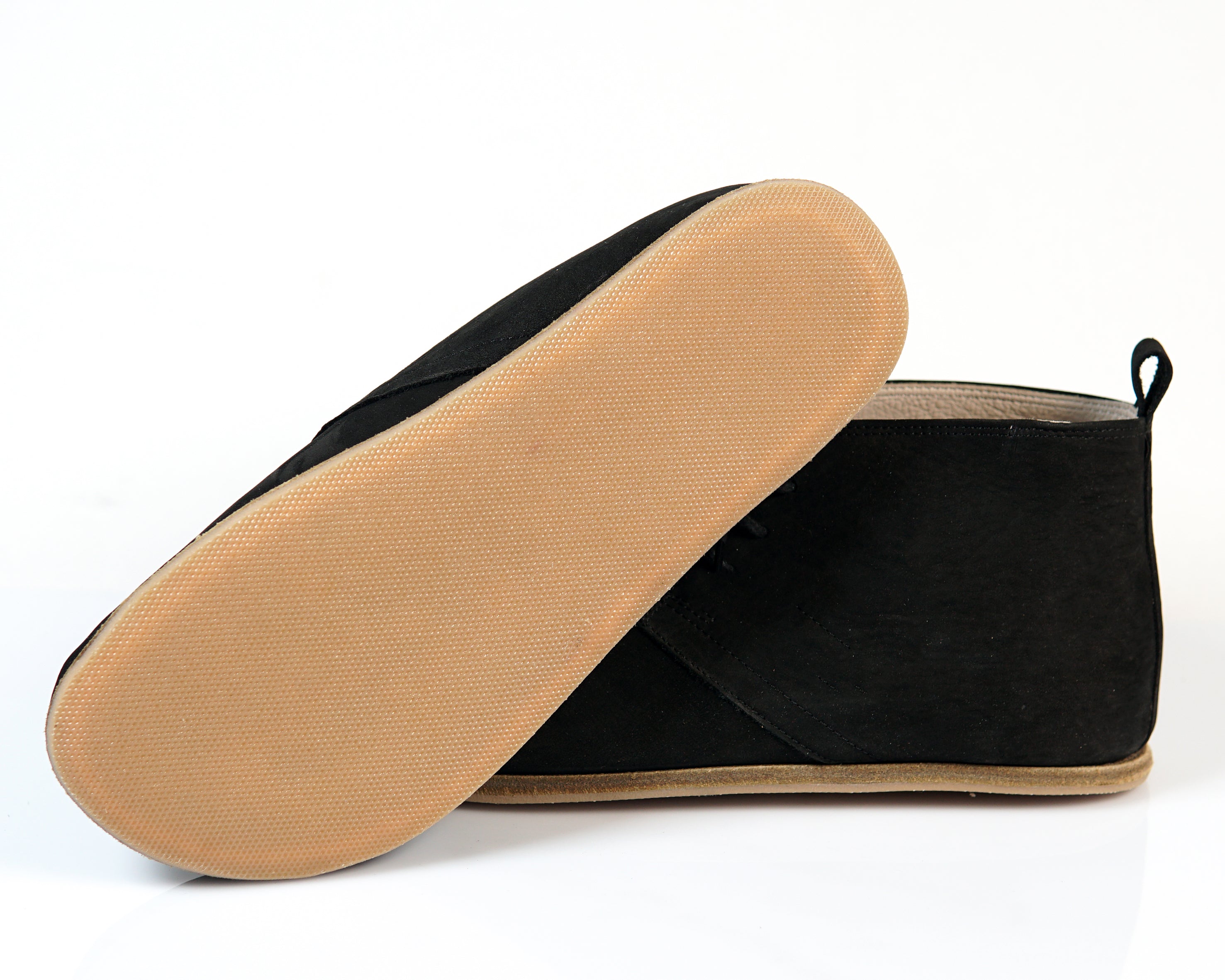 Black Ankle Boots Wide Barefoot Nubuck Leather Handmade Shoes Ankle Boots Leather Outsole