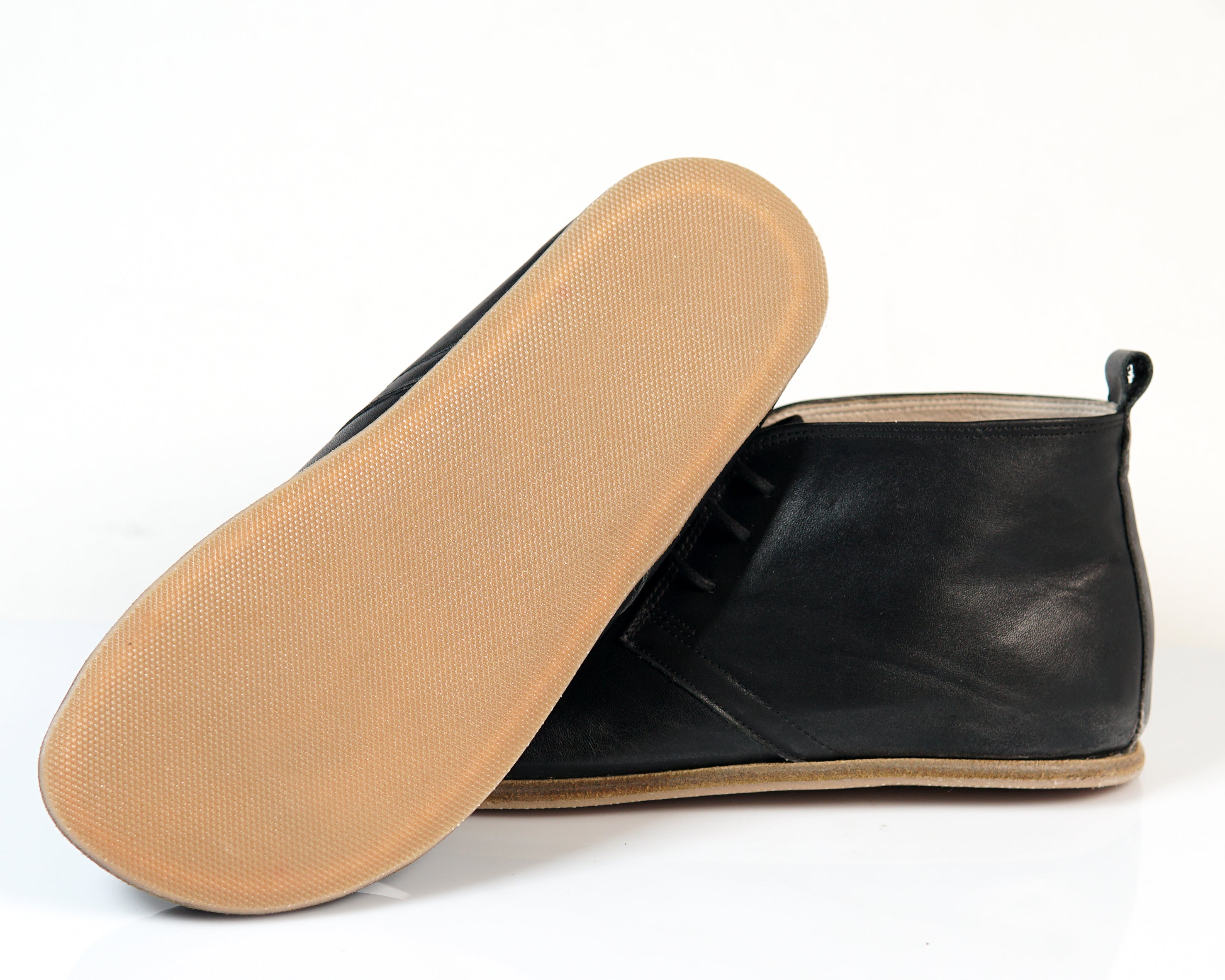 Black Ankle Boots Wide Barefoot Smooth Leather Handmade Shoes Ankle Boots Leather Outsole