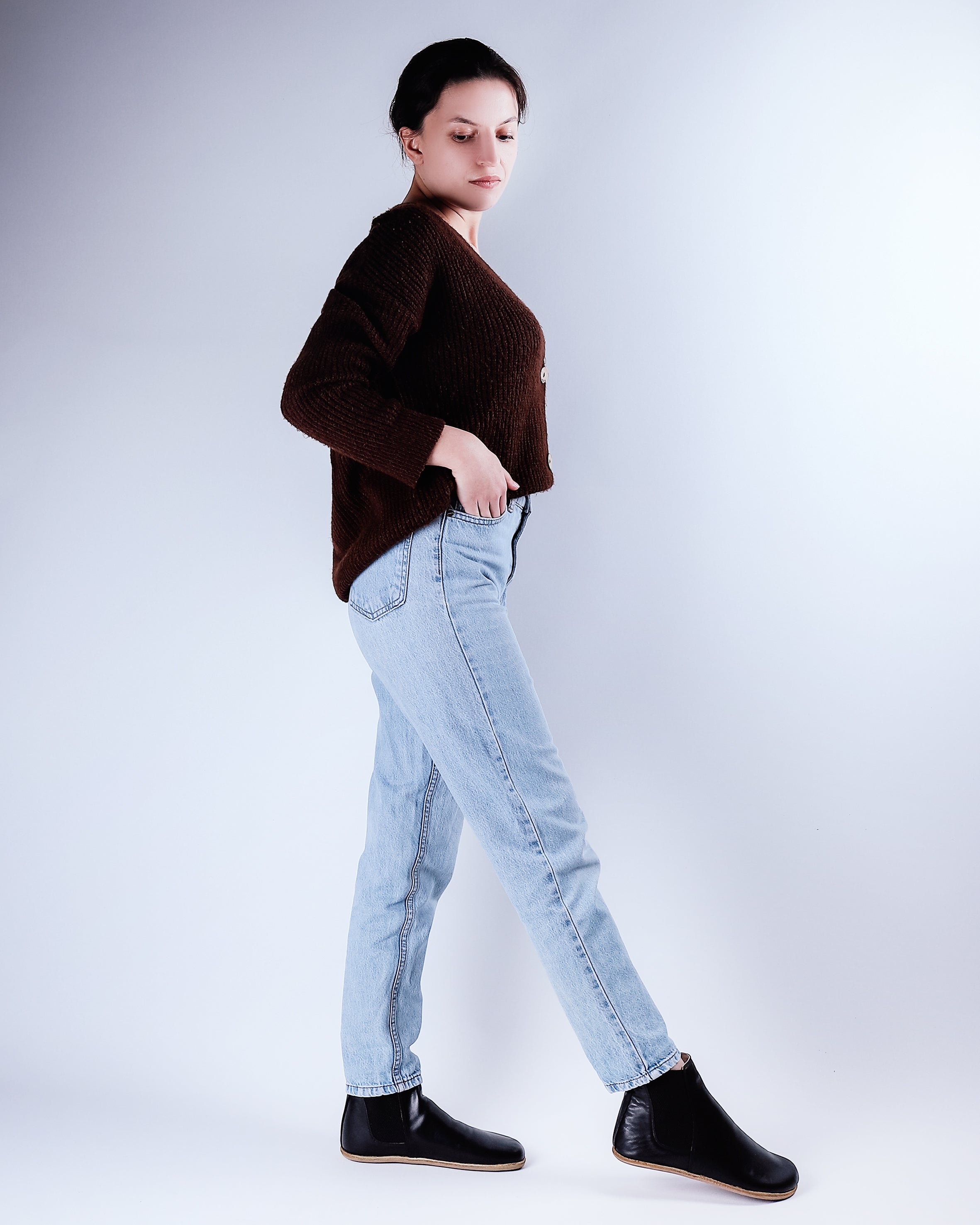 Black Chelsea Boots Wide Barefoot Smooth Leather Handmade Shoes Chelsea Boots Leather Outsole