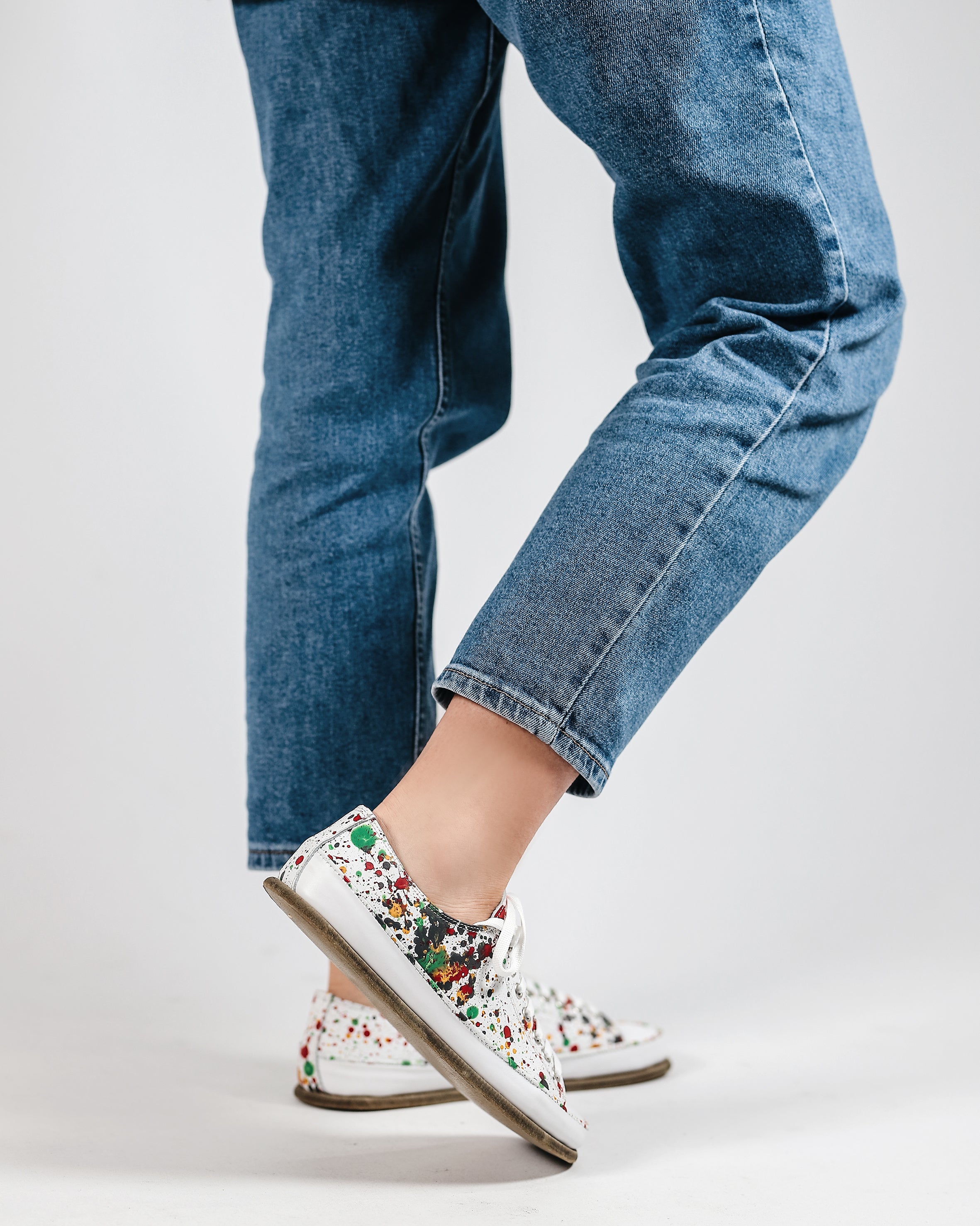 Petra White Converse Style Wide Barefoot Smooth Leather Handmade Shoes Converse Leather Outsole