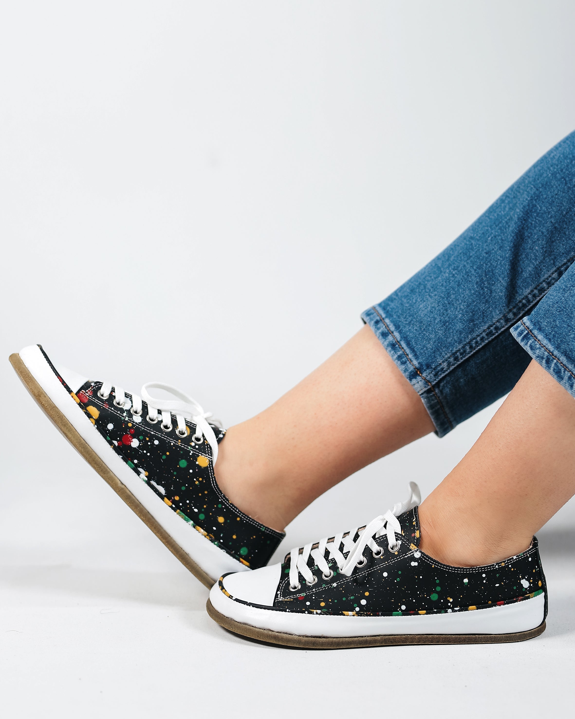 Petra Black Converse Style Wide Barefoot Smooth Leather Handmade Shoes Converse Leather Outsole