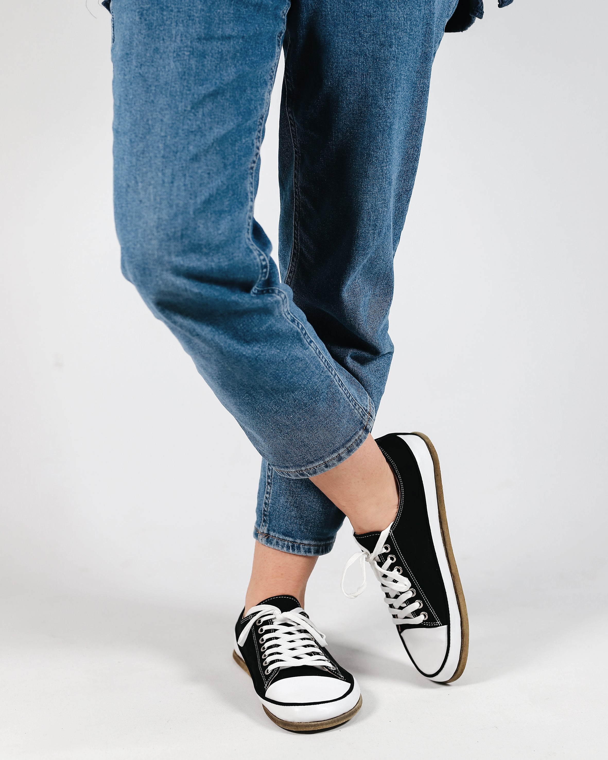 Black Converse Style Wide Barefoot Nubuck Leather Handmade Shoes Converse Leather Outsole