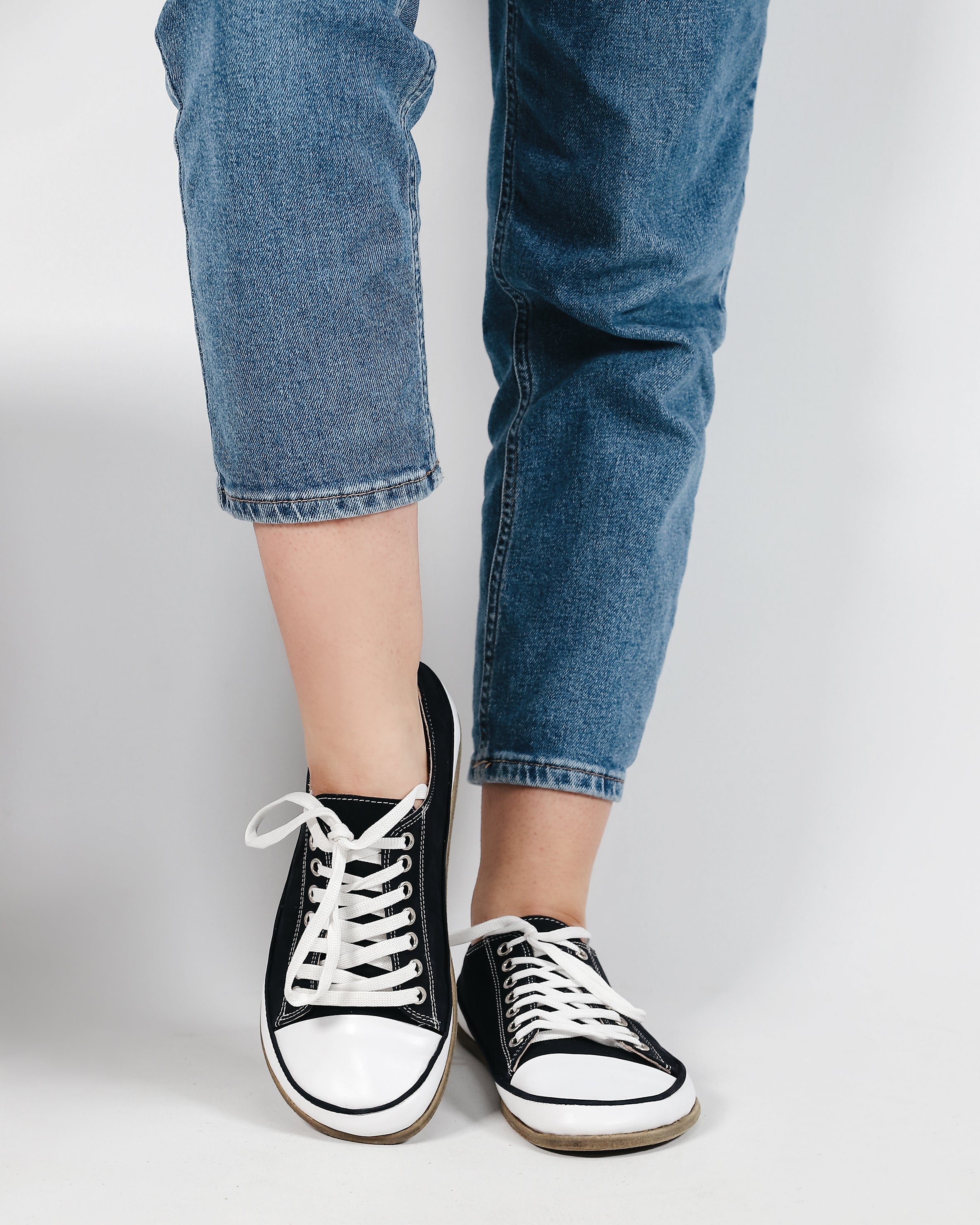 Black Converse Style Wide Barefoot Nubuck Leather Handmade Shoes Converse Leather Outsole