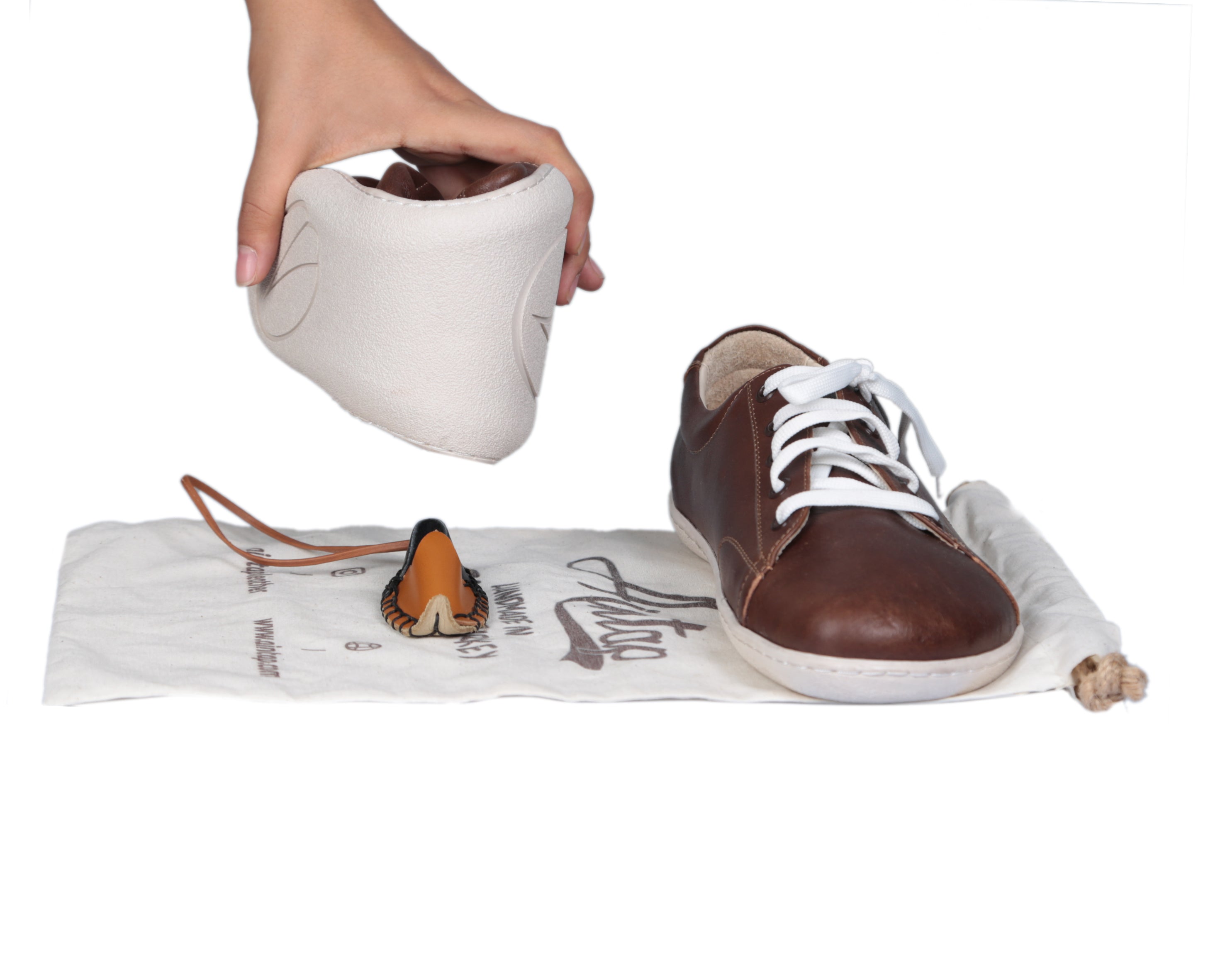 Dark Brown SNEAKER Wide Barefoot Shoes Smooth Leather Handmade 6mm Rubber Outsole