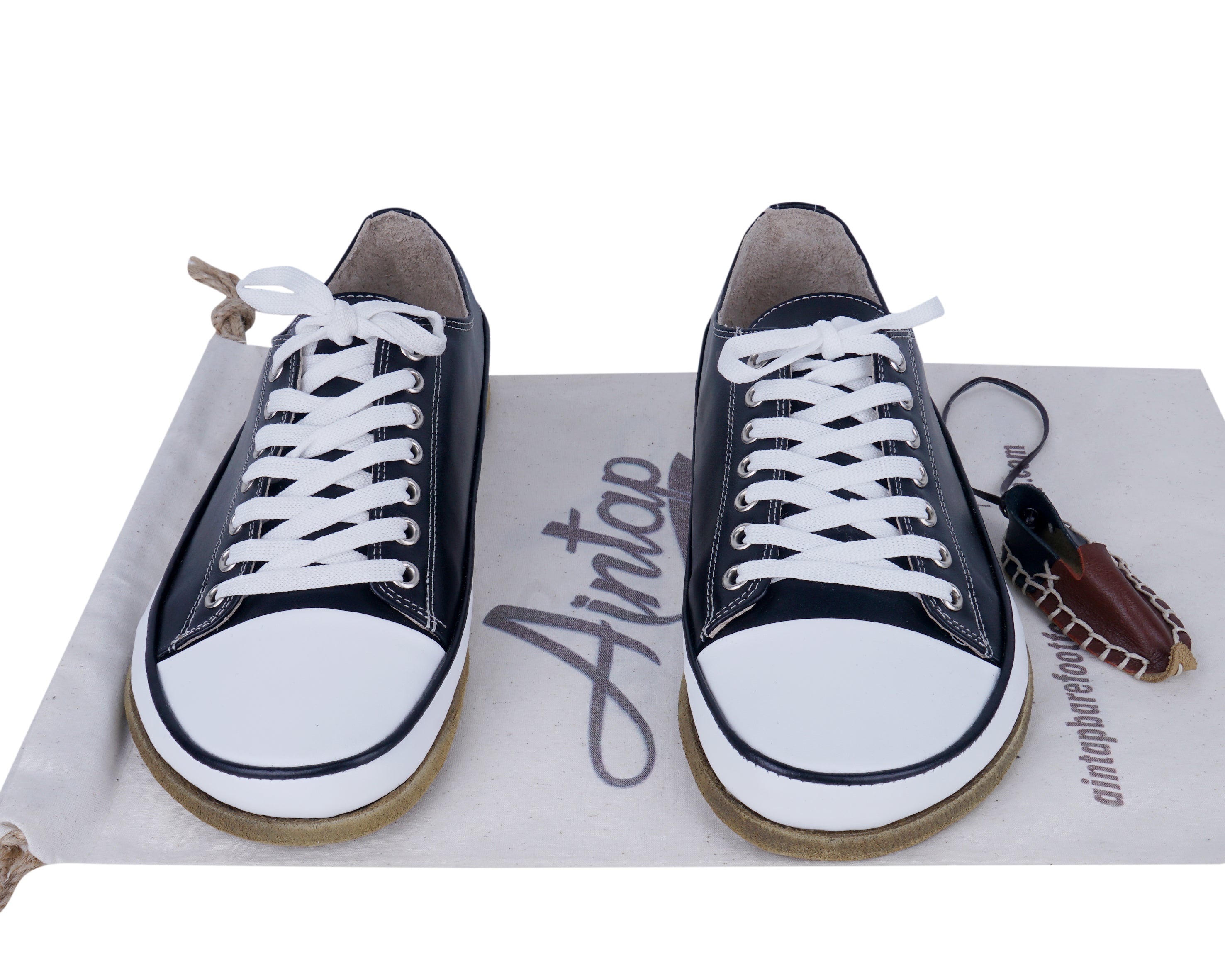 Black Converse Style Wide Barefoot Smooth Leather Handmade Shoes Converse Leather Outsole