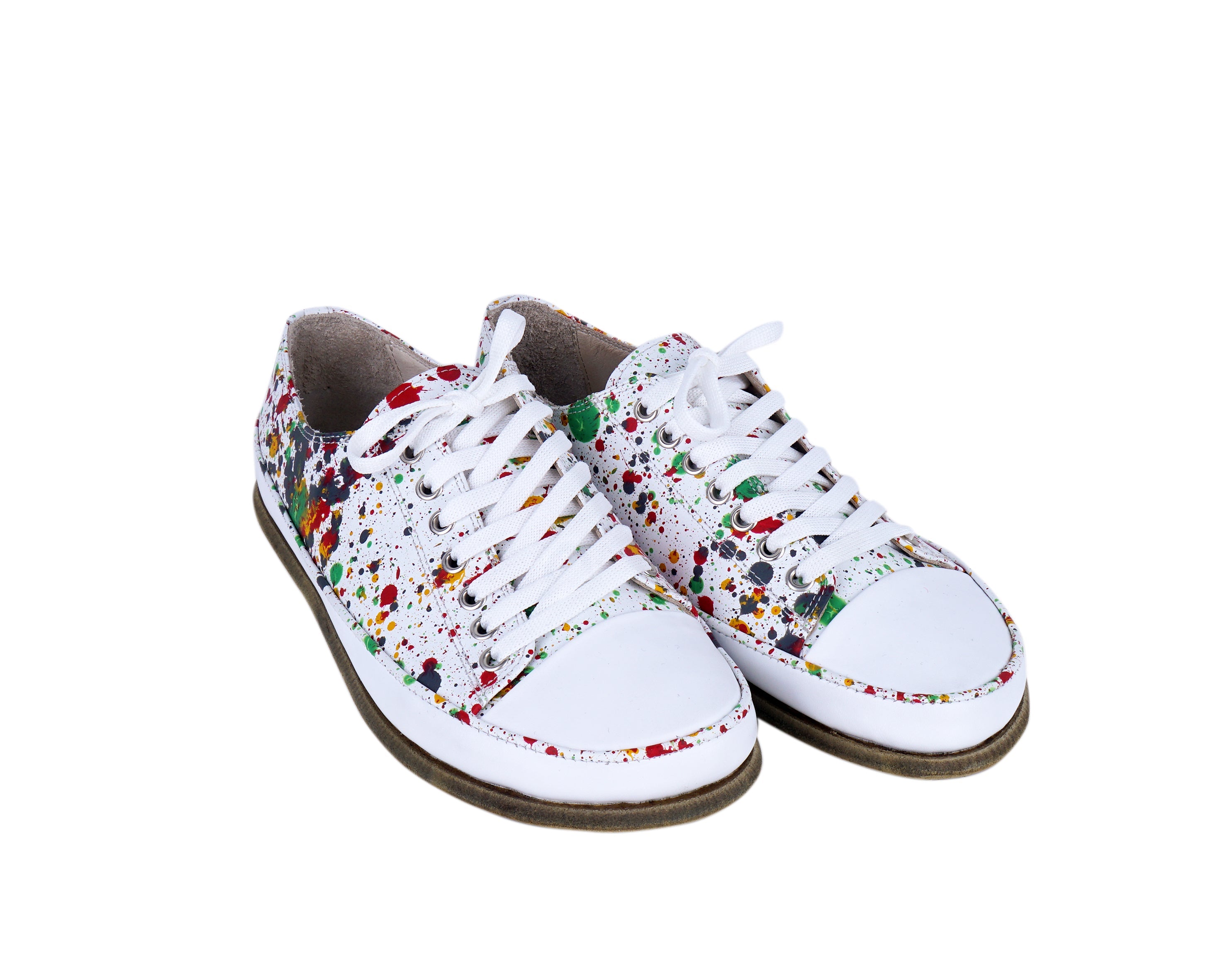 Petra White Converse Style Wide Barefoot Smooth Leather Handmade Shoes Converse Leather Outsole