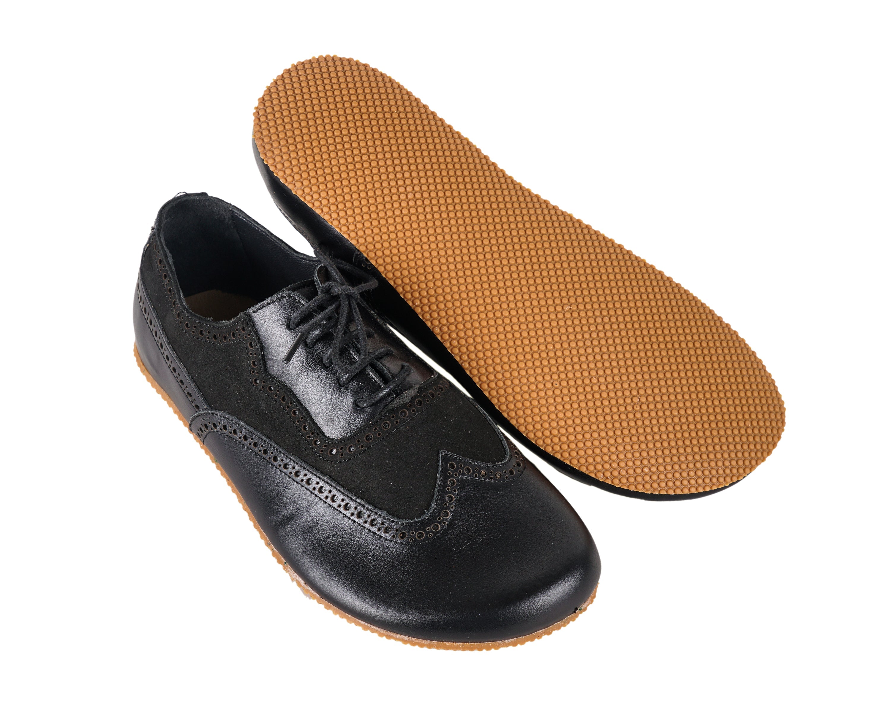 Black Moccasins Wide Barefoot Shoes Smooth Leather Handmade 6mm Rubber Outsole Moccasins