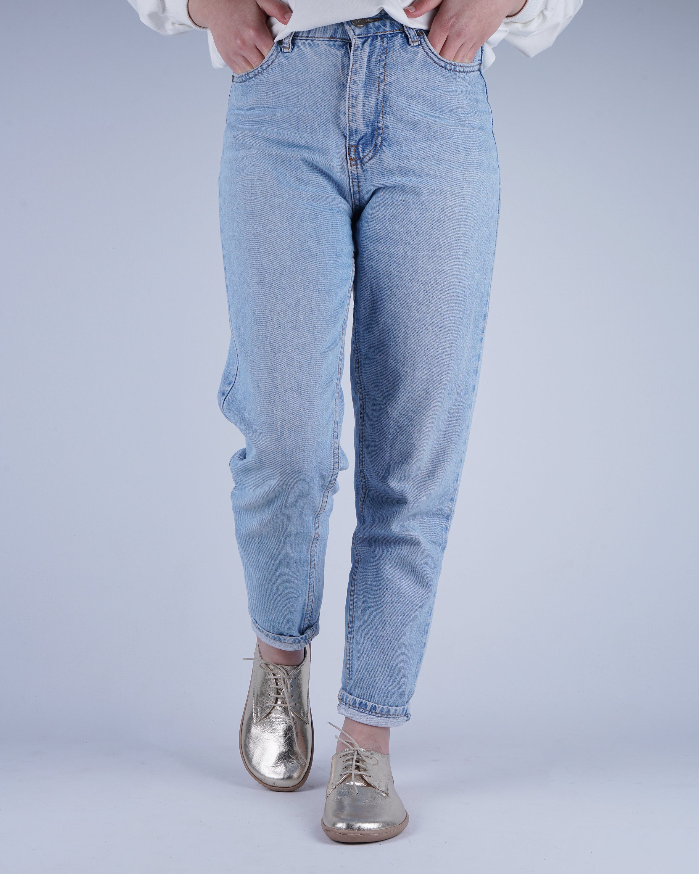 Gold Oxford Wide Barefoot Shoes Smooth Leather Handmade 6mm Rubber Outsole